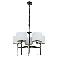 Люстра подвесная Джами (Jamie) A4090LM-5BK Arte Lamp белая на 5 ламп, основание чёрное в стиле современный Люстра подвесная Джами (Jamie) A4090LM-5BK Arte Lamp белая на 5 ламп, основание чёрное в стиле современный